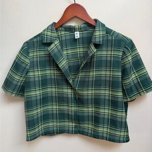 BP Green Plaid Women's Crop Top